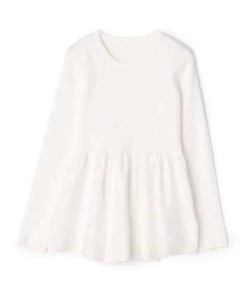 【EC限定】ウエスト切り替えニットトップス(ホワイト-36)