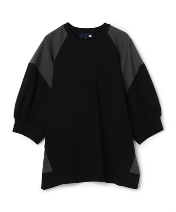 ボリューム袖クールコットンチュニック(ブラック系-36)