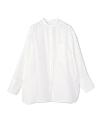 ノーカラーシアーブラウス(ホワイト-36)