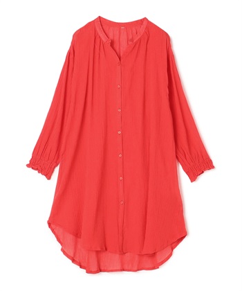 コットンクレープチュニックシャツ(オレンジ-36)