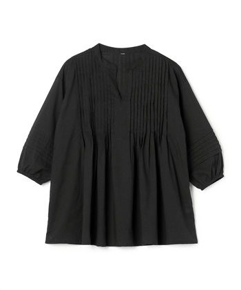 ピンタックブラウス(ブラック-36)