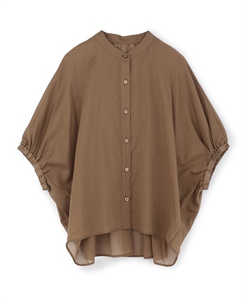 ポンチョシルエットブラウス(ブラウン-36)