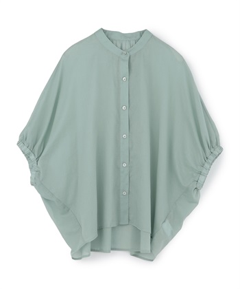 ポンチョシルエットブラウス(サックス-36)