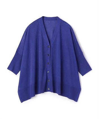 ビッグシルエットVネックドルマンカーディガン(ブルー-36)