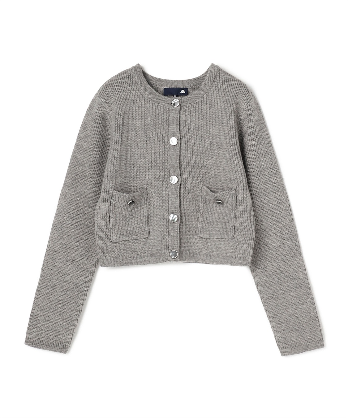 ATS 畦編みウール混クルーネックカーディガン_main