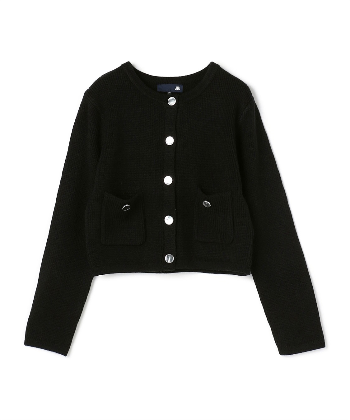 ATS 畦編みウール混クルーネックカーディガン_variation_2