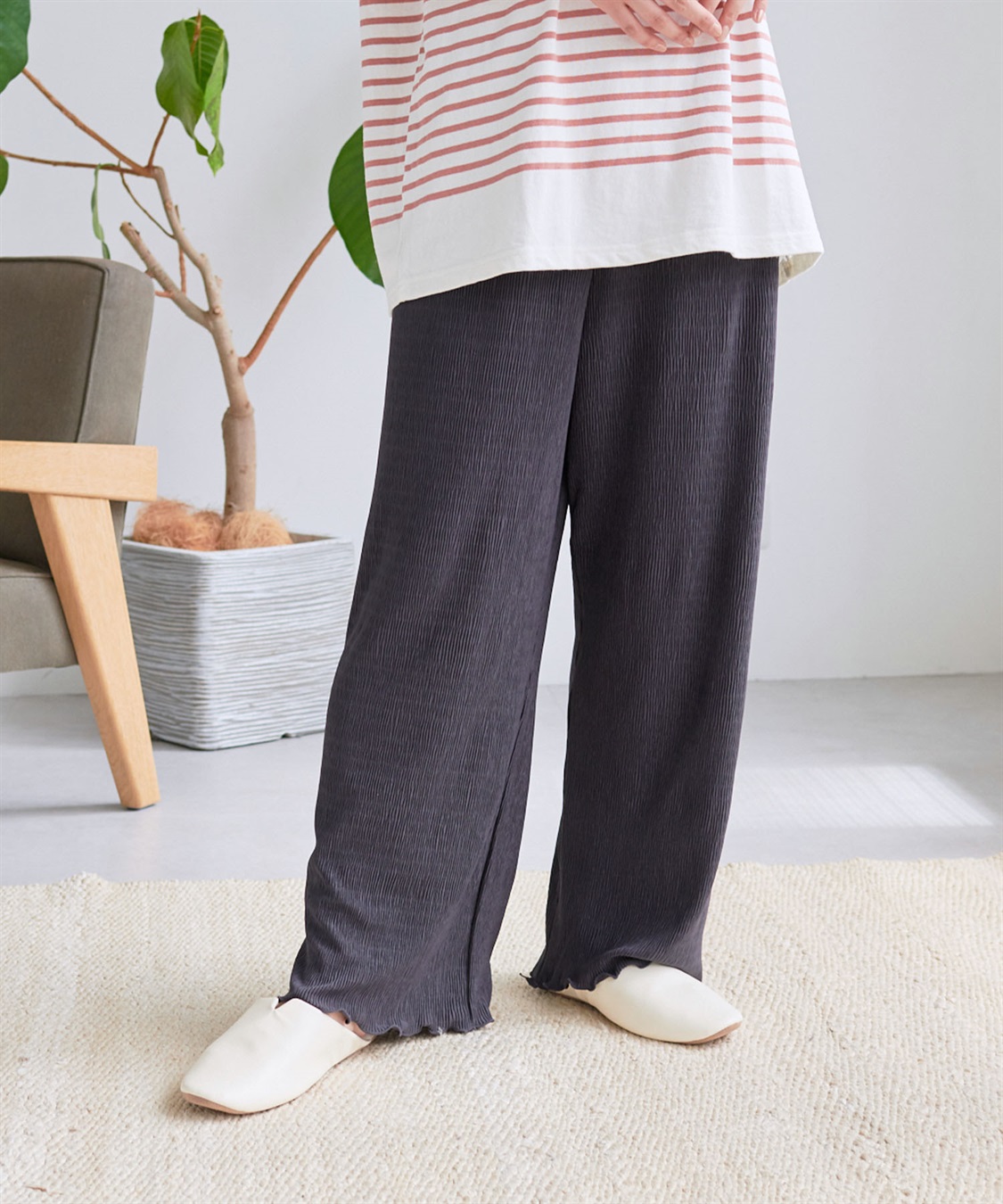 Life Style by cross marche 【LAFUKU/ラフク】ラフバキリラックスイージーパンツ《ルームウェア/ワンマイルウェア》_variation_2