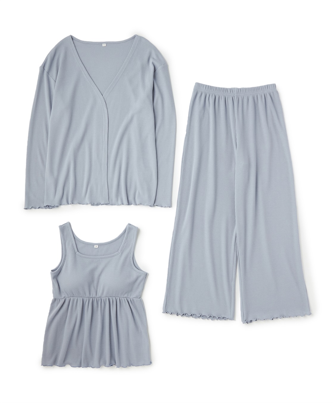 LAFUKU 【LAFUKU/ラフク】カップ付きワッフルルームウェア3点SET_variation_4