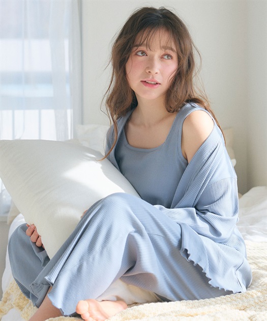 LAFUKU 【LAFUKU/ラフク】カップ付きタンクトップルームウェア3点SET