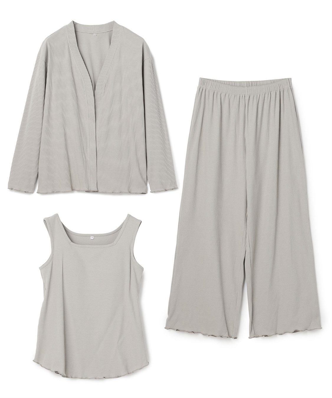 Life Style by cross marche 【LAFUKU/ラフク】カップ付きタンクトップルームウェア3点SET_variation_1