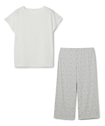 LAFUKU 【LAFUKU/ラフク】フレンチスリーブTシャツ&amp;イージーロングパンツ上下SET/ルームウェア_variationthumb_3