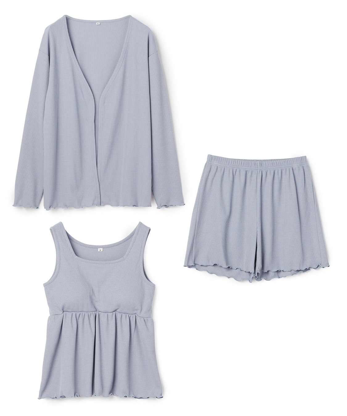 Life Style by cross marche 【LAFUKU/ラフク】カップ付きワッフルショートパンツ3点SET/ルームウェア_variation_4