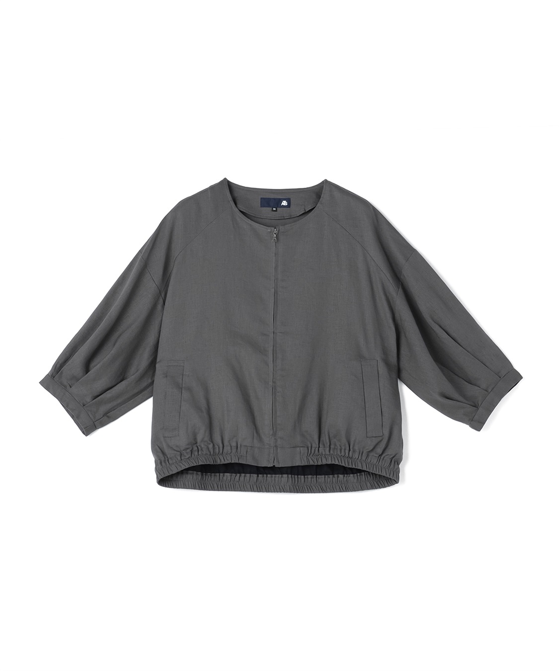 ATS リネン混タックスリーブノーカラーブルゾン_variation_1