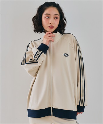 【KANGOL SPORT】サイドライントラックジャケット《UV対策・ストレッチ・ジャージ》◆新色追加◆(オフホワイト-M)