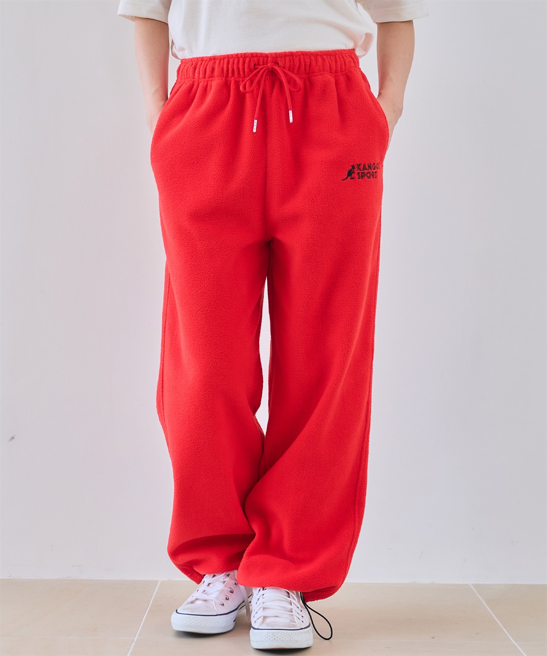 Life Style by cross marche 【KANGOL SPORT】サイドライン切替ドロストフリースイージーパンツ_variation_3