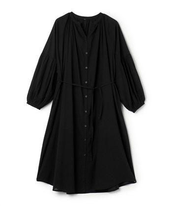 コットンギャザーワンピース(ブラック-36)