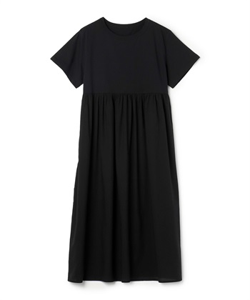 エンパイアコットンロングワンピース(ブラック-36)