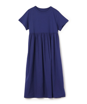 エンパイアコットンロングワンピース(ブルー-36)