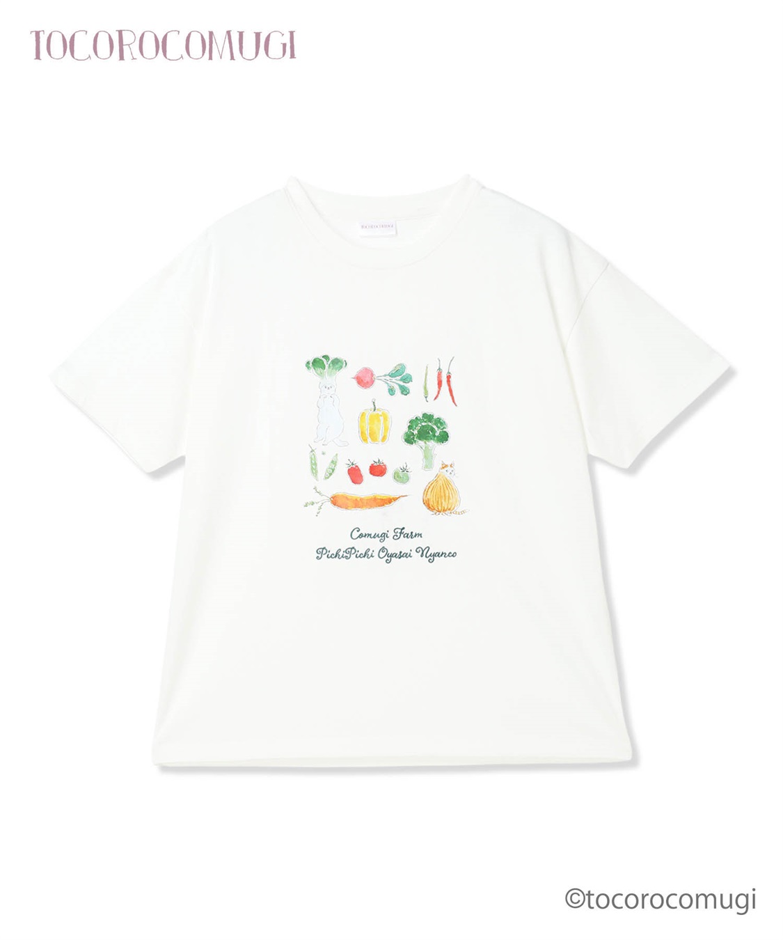 JOIN PARK トコロコムギお野菜にゃんこ半袖Tシャツ_variation_1