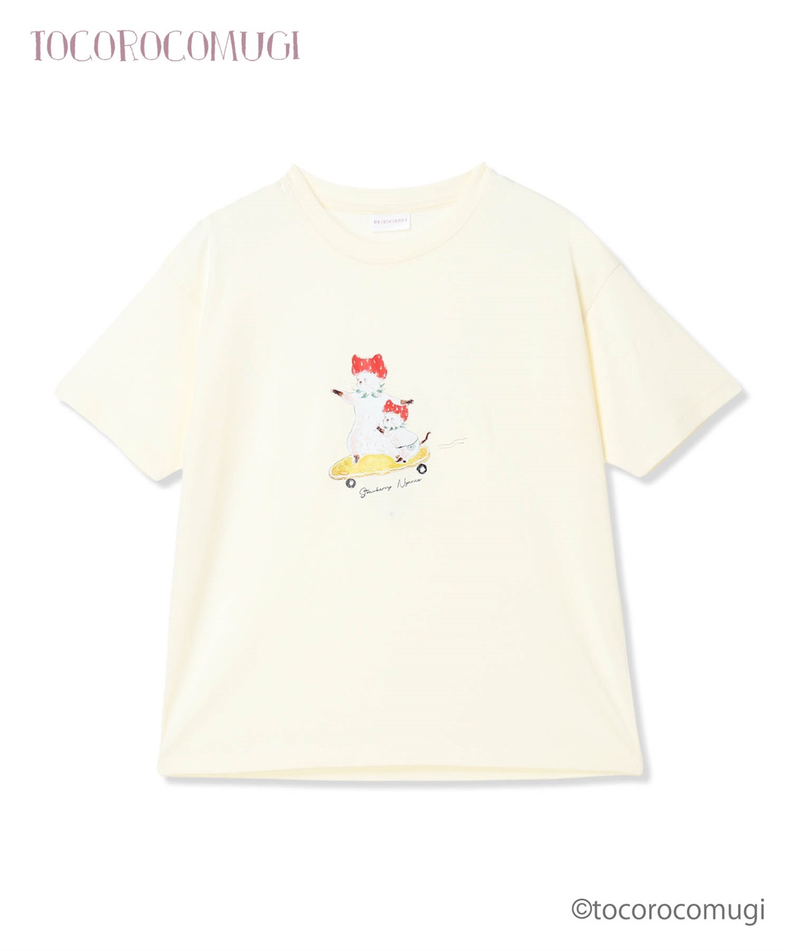 トコロコムギいちごにゃんこ半袖Tシャツ JOIN PARK｜クロスプラス公式