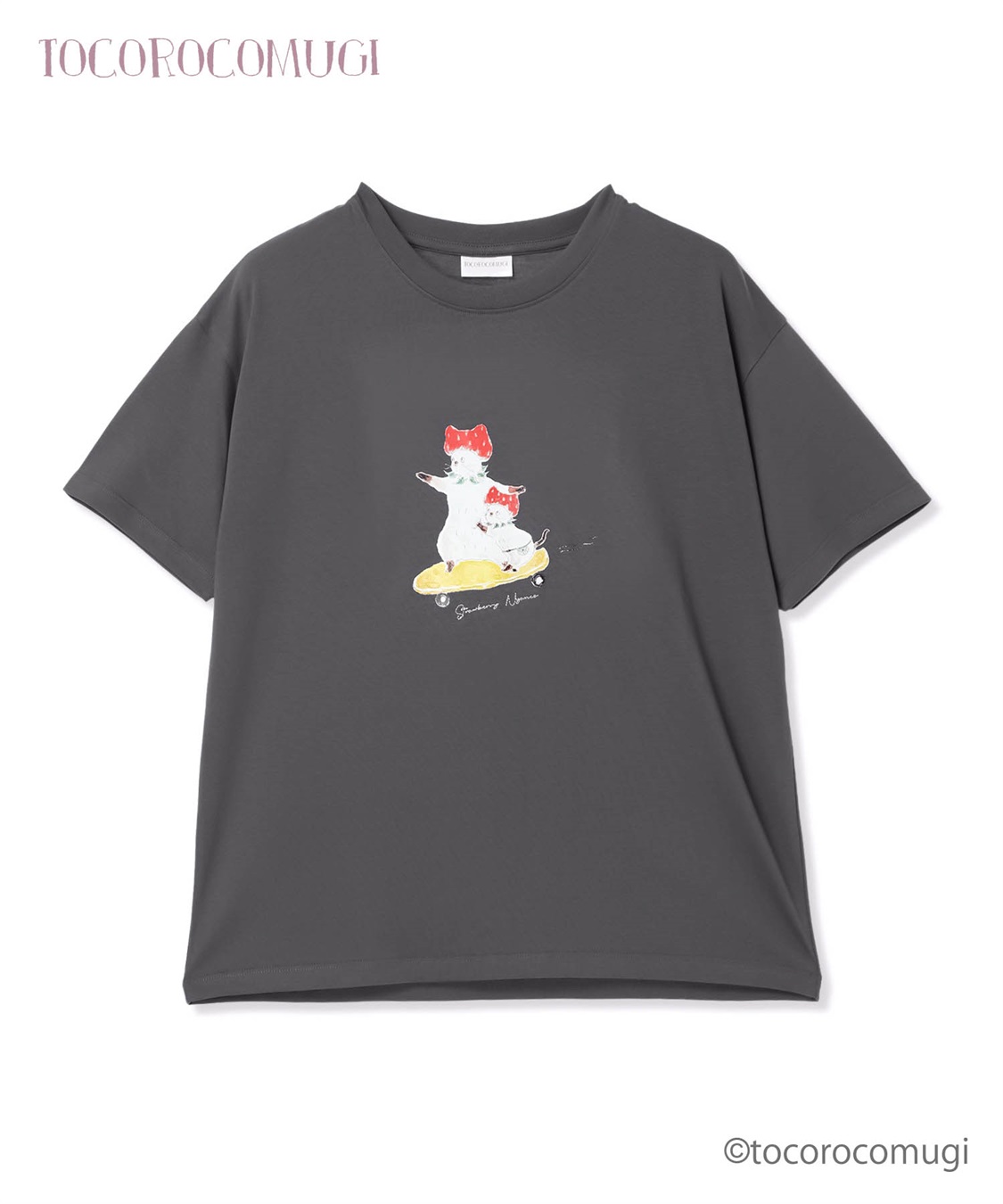 トコロコムギいちごにゃんこ半袖Tシャツ JOIN PARK｜クロスプラス公式