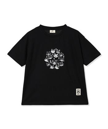 白黒さん集合半袖Tシャツ(ブラック-M)