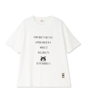白黒さん箔ロゴ半袖Tシャツ(ホワイト-M)
