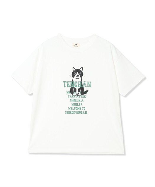 白黒さんてんちゃんロゴ半袖Tシャツ