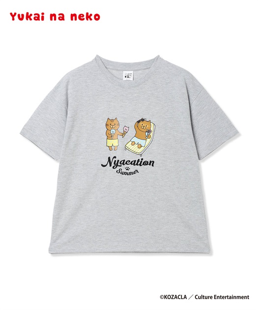 ゆかいなネコアイス半袖Tシャツ