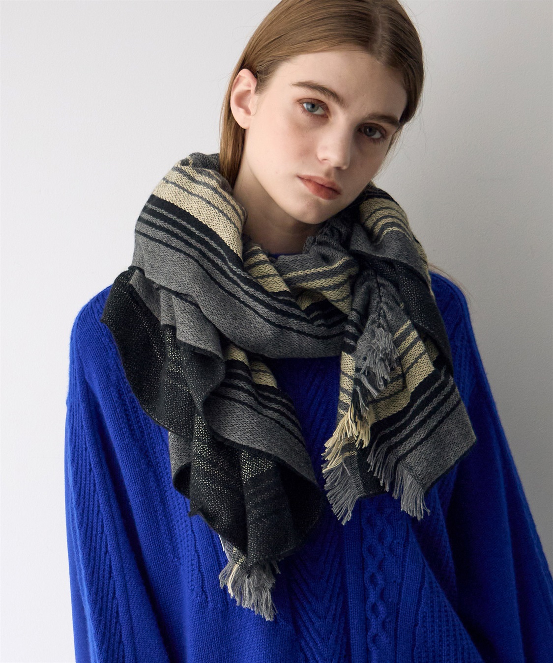 ATSURO TAYAMA シャドウストライプギャザーストール_main