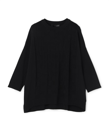 ブロック柄プルオーバーニット(ブラック-36)