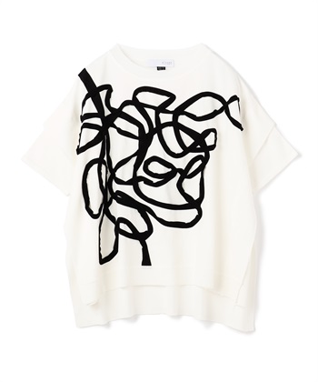 手書き風テープトップス(ホワイト系-36)