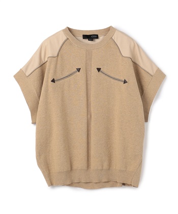 ATSURO TAYAMA 異素材切り替えコットン半袖ニット_variationthumb_1