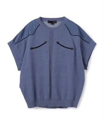 ATSURO TAYAMA 異素材切り替えコットン半袖ニット_variationthumb_2