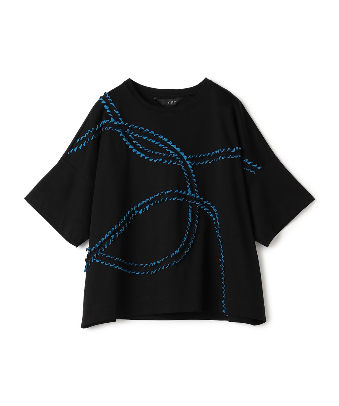 ATSURO TAYAMA カーブモチーフライン入りTシャツ_variation_1