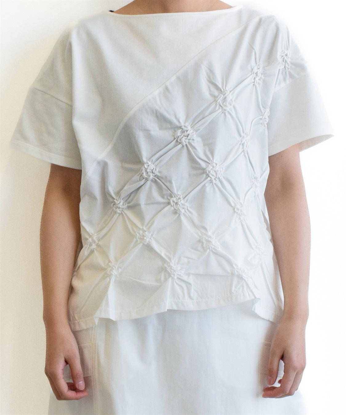 ATSURO TAYAMA 格子柄シャーリングTシャツ_main