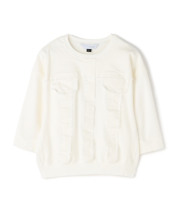 七分袖デニムトップス(ホワイト-34)