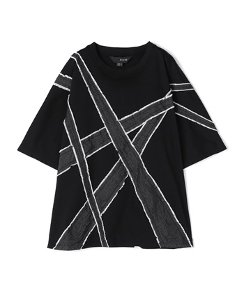 イレギュラーパターンカットソー(ブラック-36)