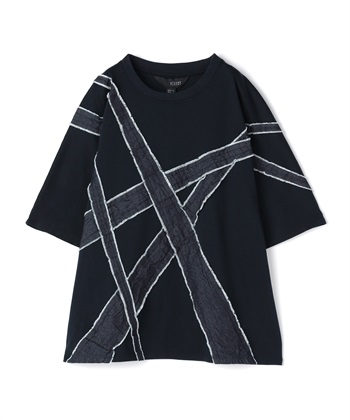 イレギュラーパターンカットソー(ネイビー-36)