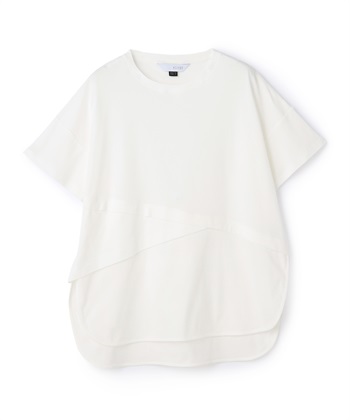バイアス切り替えTシャツ(ホワイト-34)