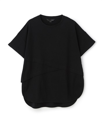 バイアス切り替えTシャツ(ブラック-34)
