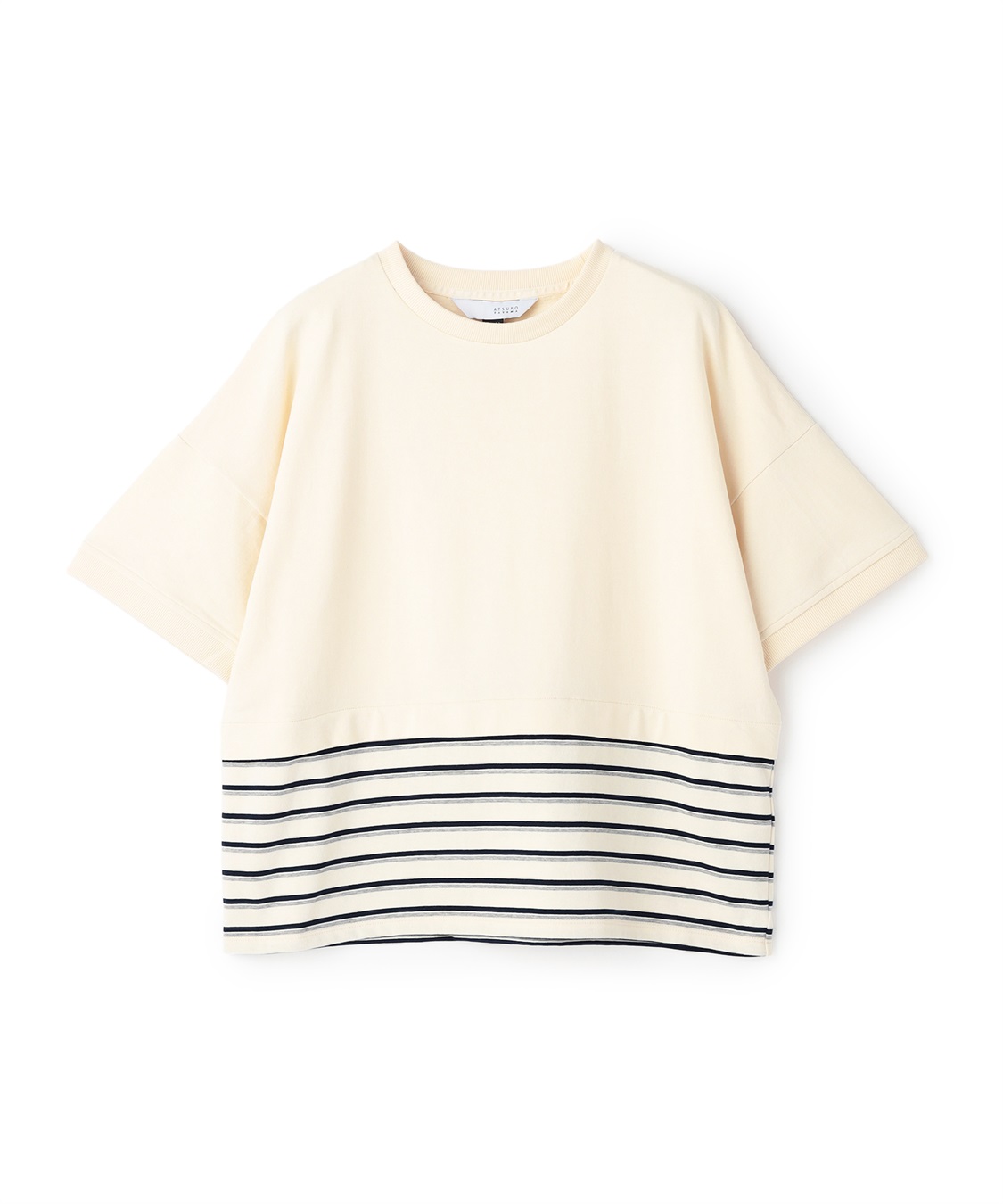 ATSURO TAYAMA パネルボーダー柄半袖ニット_main