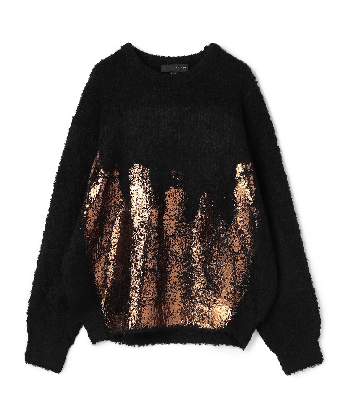 ATSURO TAYAMA ループヤーン箔プリント長袖クルーネックニット_variation_1