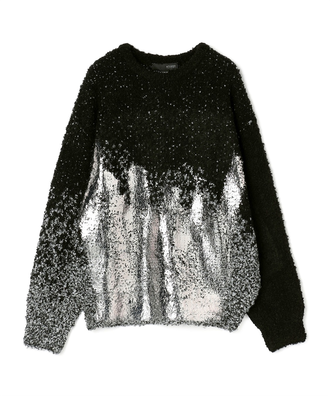 ATSURO TAYAMA ループヤーン箔プリント長袖クルーネックニット_variation_2