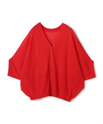 レーヨン×ナイロン2WAYニットトップス(レッド-36)