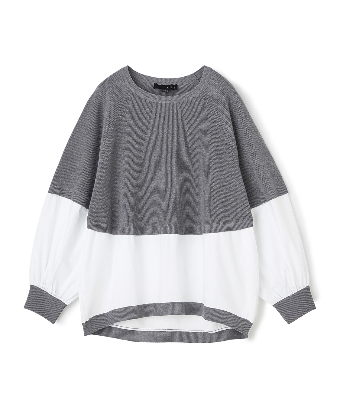 ATSURO TAYAMA 布帛×ニット切り替え長袖プルオーバー_variation_1