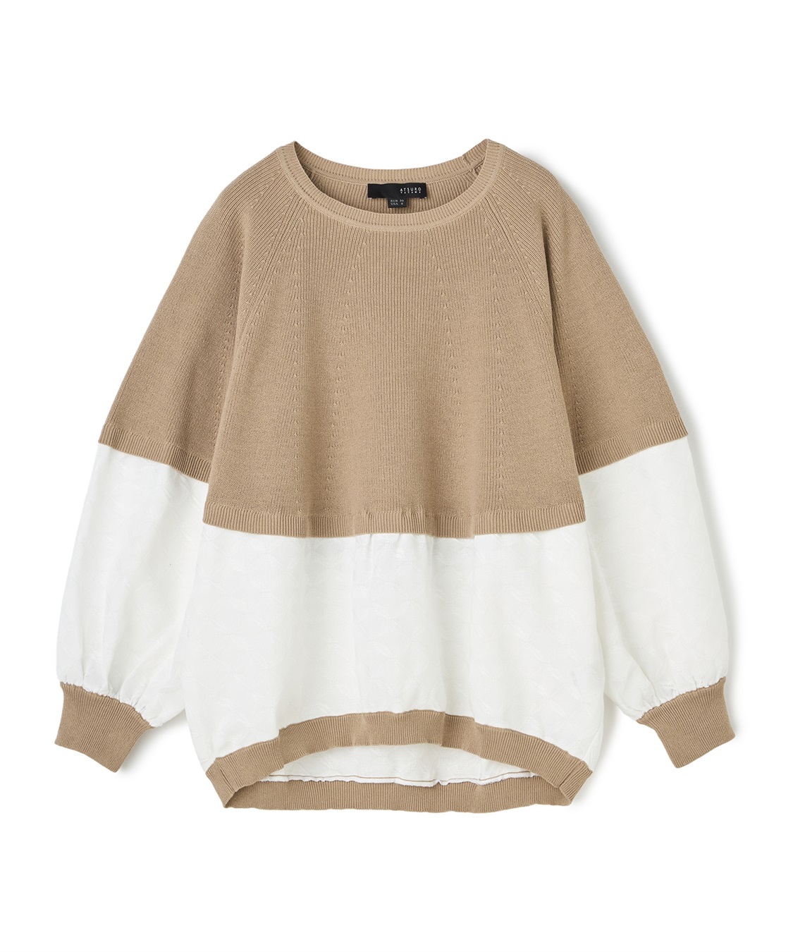 ATSURO TAYAMA 布帛×ニット切り替え長袖プルオーバー_variation_4