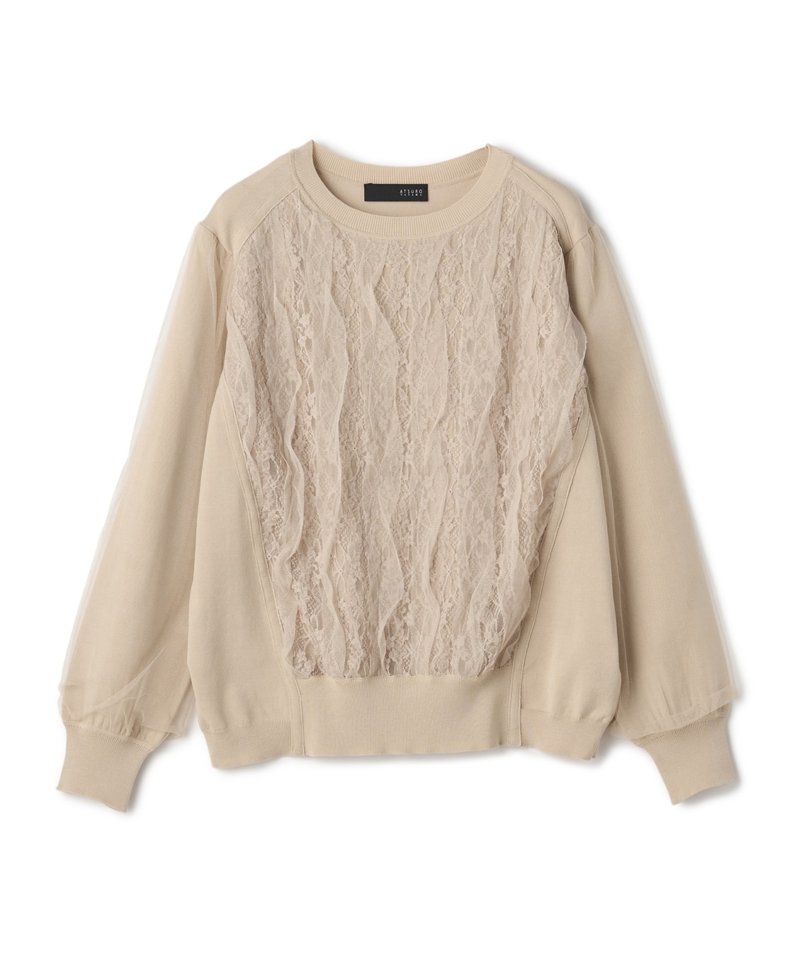 ATSURO TAYAMA チュール&#215;レース付きプルオーバーニット_main