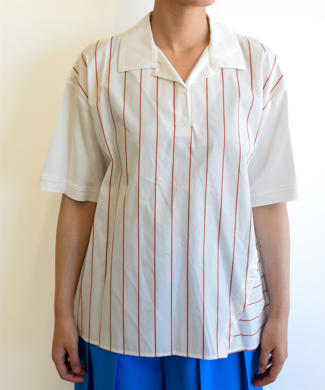 ATSURO TAYAMA ストライプ半袖ポンチシャツ_main