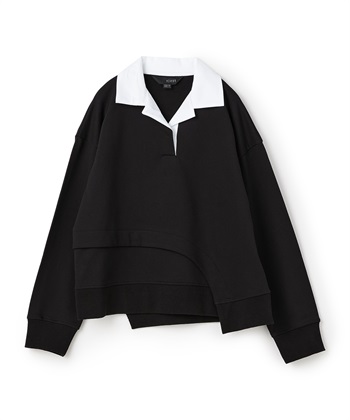 ラグビーシャツプルオーバー(ブラック-36)